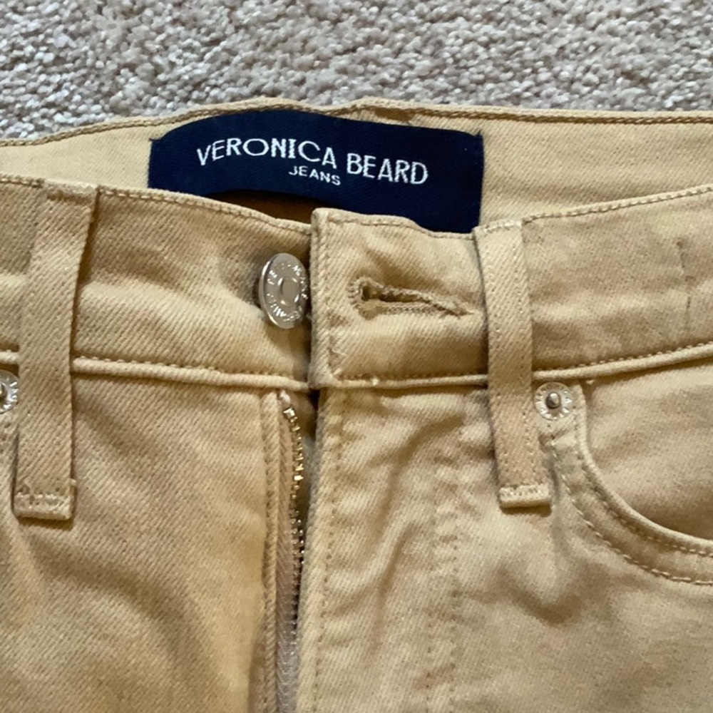 Veronica Beard Carolina Ankle Skinny Flare High Rise Jean in Stone Khaki 25 NWT - Picture 4 of 6